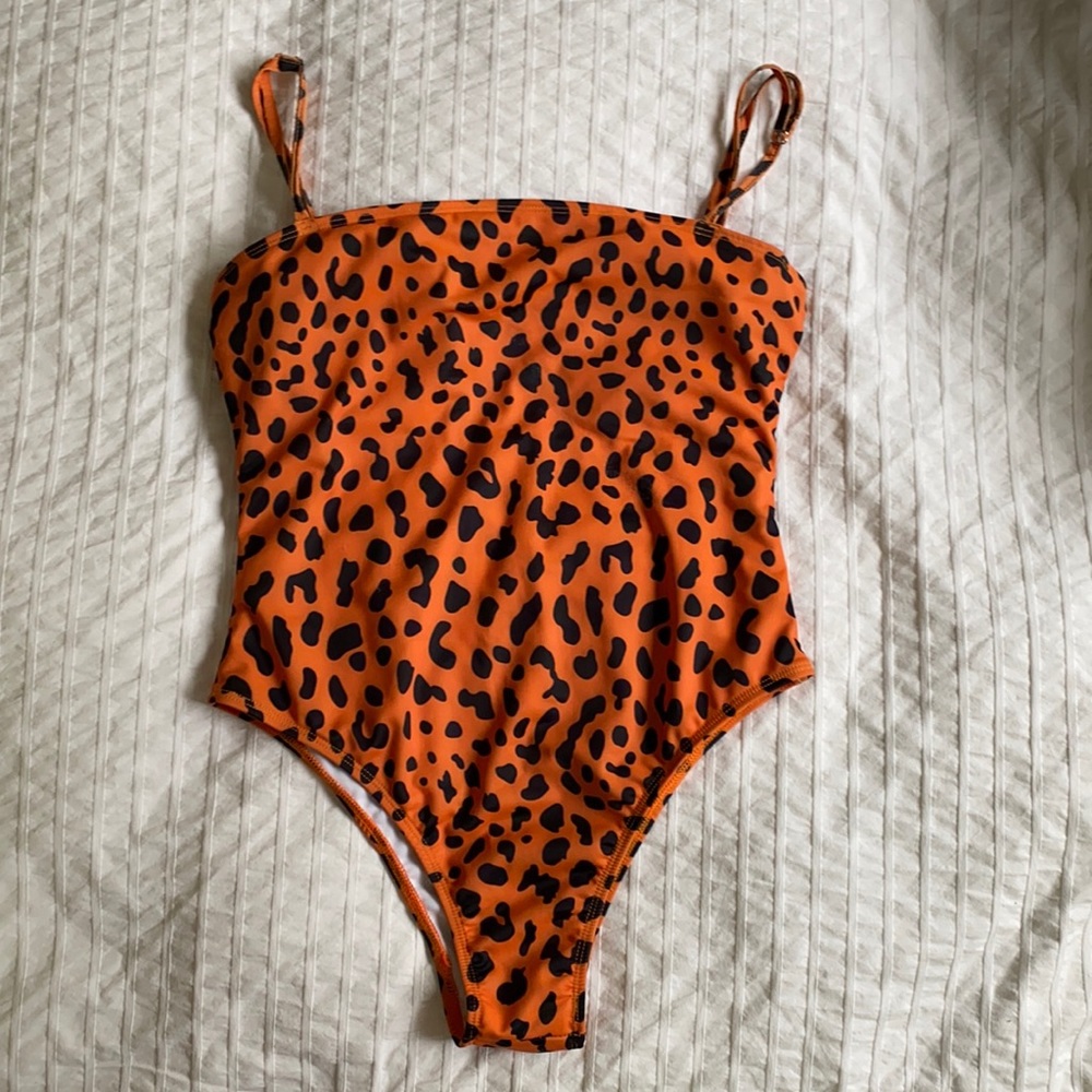 Leopard Cheetah Monokini One Piece Swim - M/L